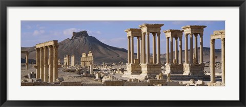 Framed Colonnades on an arid landscape, Palmyra, Syria Print