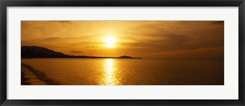 Framed Sunset over the sea, Ko Samui, Thailand Print