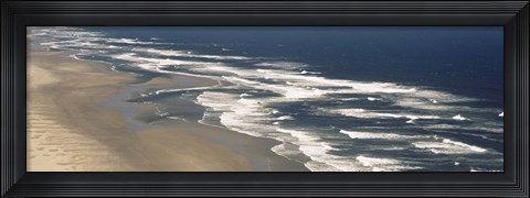 Framed Waves on the beach, Florence, Lane County, Oregon, USA Print