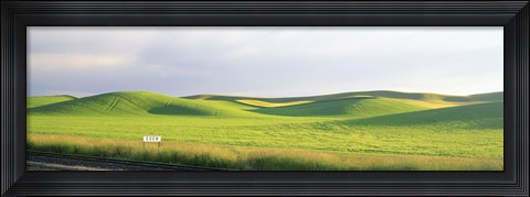 Framed Eden Train Stop, Palouse, Whitman County, Washington State, USA Print