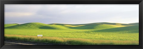 Framed Eden Train Stop, Palouse, Whitman County, Washington State, USA Print