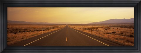 Framed Desert Highway, Nevada, USA Print