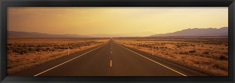 Framed Desert Highway, Nevada, USA Print