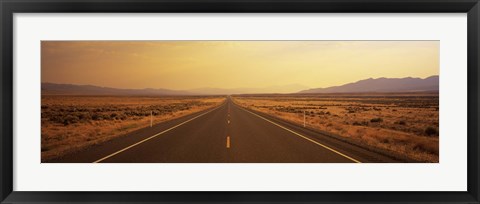 Framed Desert Highway, Nevada, USA Print