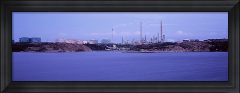 Framed Oil refinery at the coast, Lysekil, Bohuslan, Sweden Print