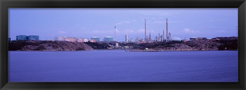 Framed Oil refinery at the coast, Lysekil, Bohuslan, Sweden Print