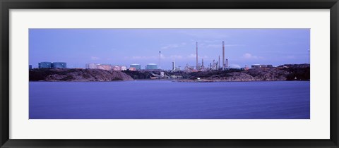 Framed Oil refinery at the coast, Lysekil, Bohuslan, Sweden Print