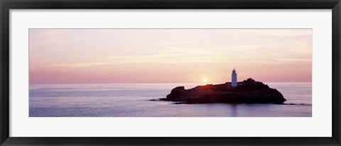 Framed Sunset, Godrevy Lighthouse, Cornwall, England, United Kingdom Print