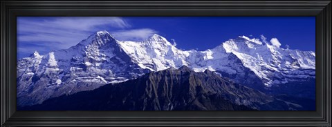 Framed Swiss Mountains, Berner, Oberland, Switzerland Print