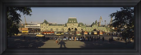 Framed Facade of a railroad station, Vladivostok, Primorsky Krai, Russia Print