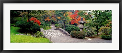 Framed Stone Bridge, The Japanese Garden, Seattle, Washington State Print