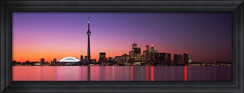 Framed Reflection of buildings in water, CN Tower, Toronto, Ontario, Canada Print