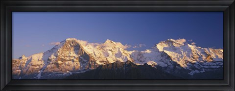 Framed Low Angle View Of Snowcapped Mountains, Bernese Oberland, Switzerland Print