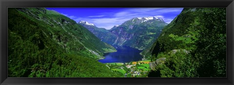 Framed Geirangerfjord, Flydalsjuvet, More Og Romsdal, Norway Print