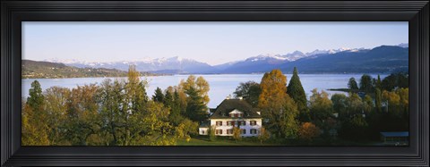 Framed Villa at the waterfront, Lake Zurich, Zurich, Switzerland Print