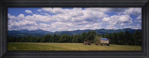 Framed Tractor on a field, Waterbury, Vermont, USA Print