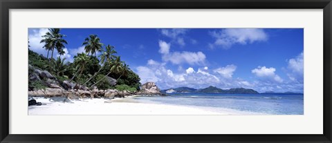 Framed Beach on La Digue Island Seychelles Print