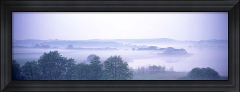 Framed Foggy Landscape Northern Germany Print