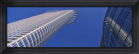 Framed Low Angle View Of Bank Buildings, Frankfurt, Germany Print