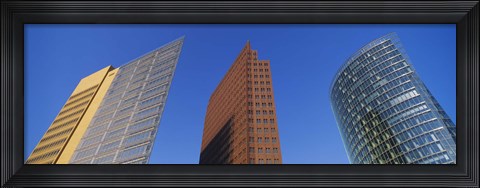 Framed Low Angle View Of Skyscrapers, Potsdam Square, Berlin, Germany Print