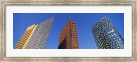 Framed Low Angle View Of Skyscrapers, Potsdam Square, Berlin, Germany Print