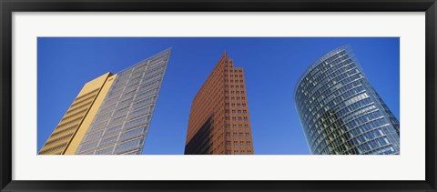 Framed Low Angle View Of Skyscrapers, Potsdam Square, Berlin, Germany Print