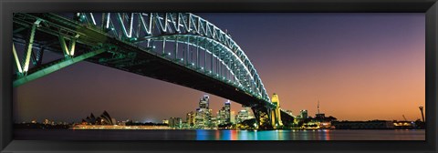 Framed Skyline Harbour Bridge Sydney Australia Print