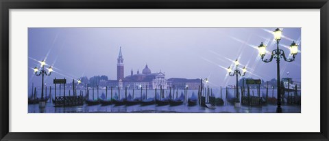 Framed Gondolas San Giorgio Maggiore Venice Italy Print