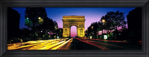 Framed France, Paris, Arc de Triomphe (night) Print