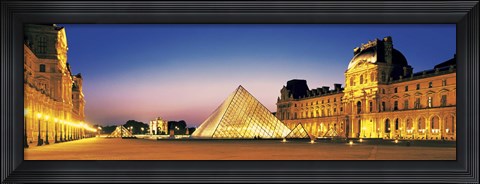Framed Louvre, Paris, France at Dusk Print