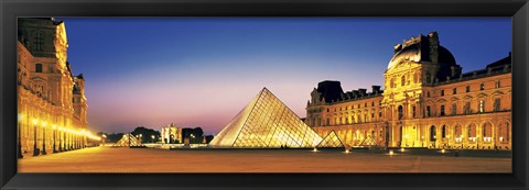 Framed Louvre, Paris, France at Dusk Print