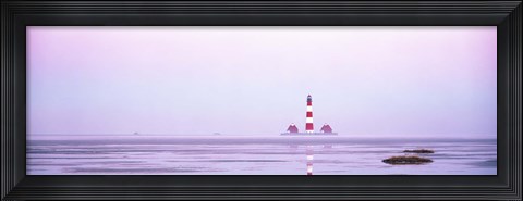 Framed Lighthouse Westerhever North Sea Germany Print