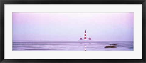 Framed Lighthouse Westerhever North Sea Germany Print