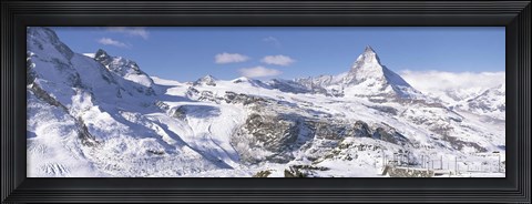 Framed Snow Covered Slopes, Matterhorn Switzerland Print