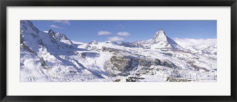 Framed Snow Covered Slopes, Matterhorn Switzerland Print