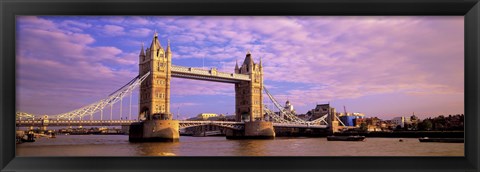 Framed Tower Bridge London England with Purple Sky Print