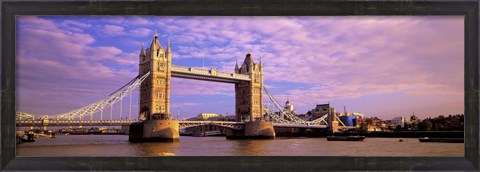Framed Tower Bridge London England with Purple Sky Print