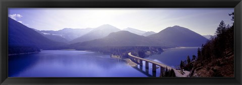 Framed Bridge Sylvenstein Lake Germany Print