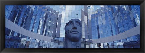 Framed Low Angle View Of A Statue In Front Of Building, La Defense, Paris, France Print