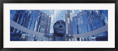 Framed Low Angle View Of A Statue In Front Of Building, La Defense, Paris, France Print