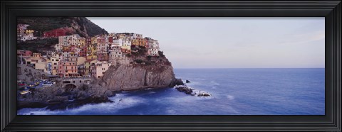 Framed Town on a hillside, Manarola, Riomaggiore, Cinque Terre, Liguria, Italy Print
