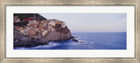 Framed Town on a hillside, Manarola, Riomaggiore, Cinque Terre, Liguria, Italy Print