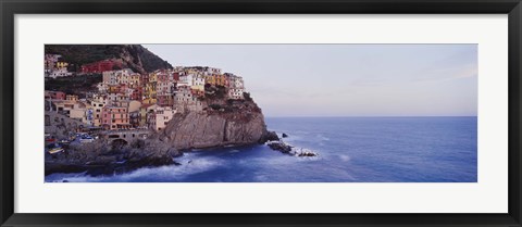 Framed Town on a hillside, Manarola, Riomaggiore, Cinque Terre, Liguria, Italy Print