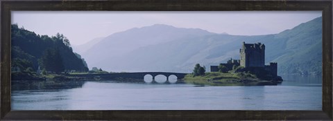 Framed Castle at the lakeside, Eilean Donan Castle, Loch Duich, Highlands Region, Scotland Print