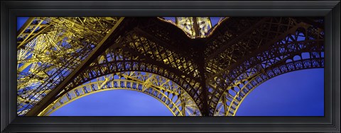 Framed France, Paris, Eiffel Tower, from below Print