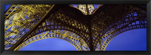 Framed France, Paris, Eiffel Tower, from below Print