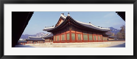 Framed Courtyard of a palace, Kyongbok Palace, Seoul, South Korea, Korea Print