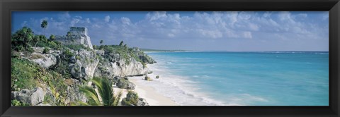 Framed El Castillo, Quintana Roo Caribbean Sea, Tulum, Mexico Print