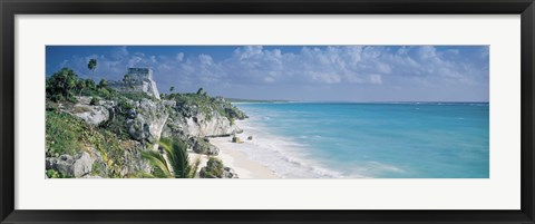 Framed El Castillo, Quintana Roo Caribbean Sea, Tulum, Mexico Print