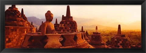 Framed Borobudur Buddhist Temple Java Indonesia Print